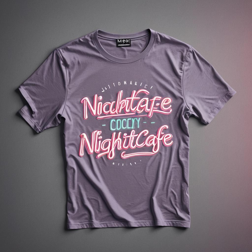 Nightcafe T-Shirt in Vibrant Flat Design Style