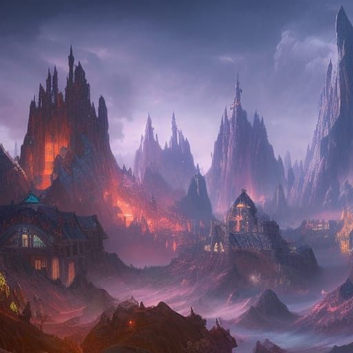 Fantastical People in Detailed Matte Painting