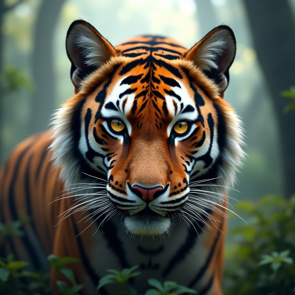 Wild Cat in Majestic Habitat, Ultra-Realistic Portrait