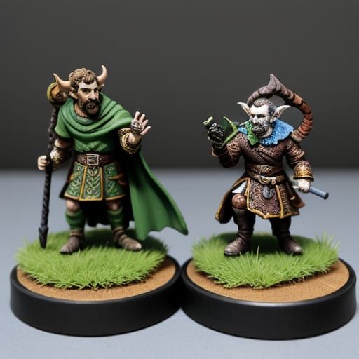 Fantasy Miniature Figure of Tied Dnd Druid Teifling