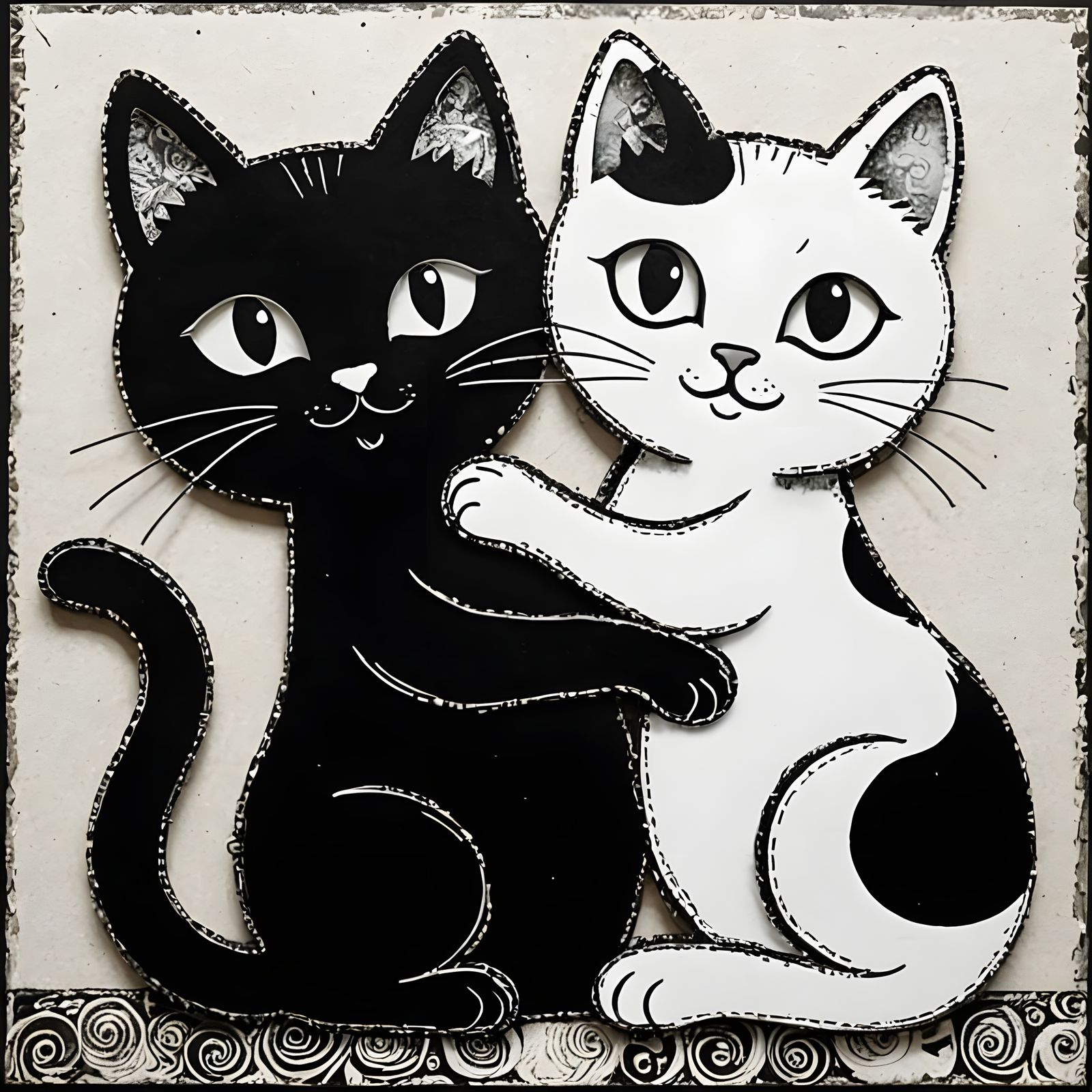 Yin and Yang Cat Collage
