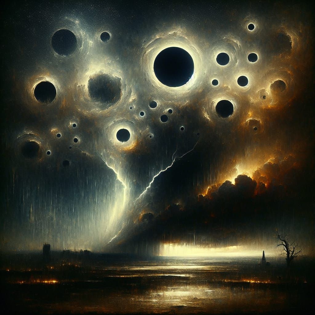 Eerie Night Thunderstorm with Cosmic Circles