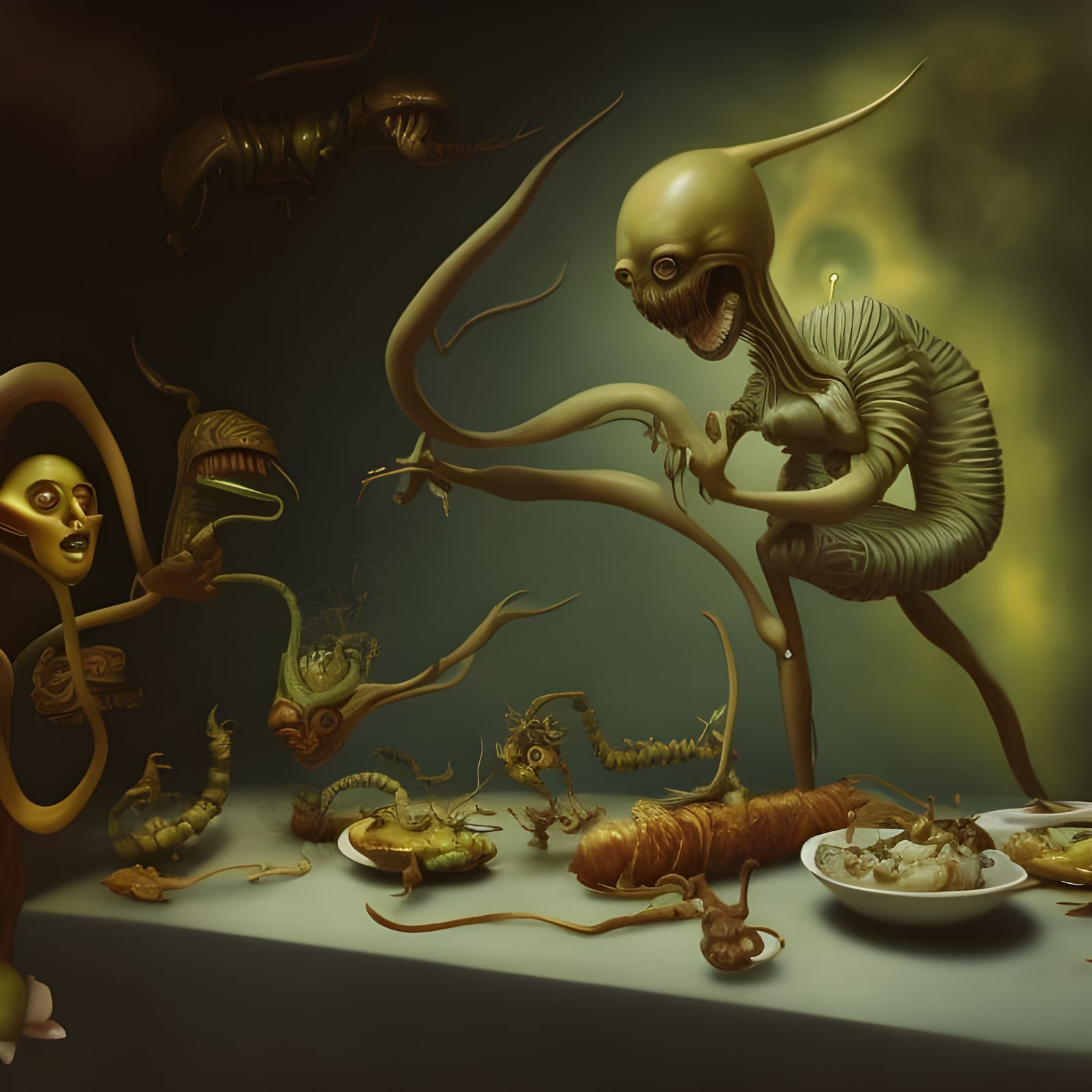 Futuristic Feast: Bizarre Foods in Hyperrealistic Detail