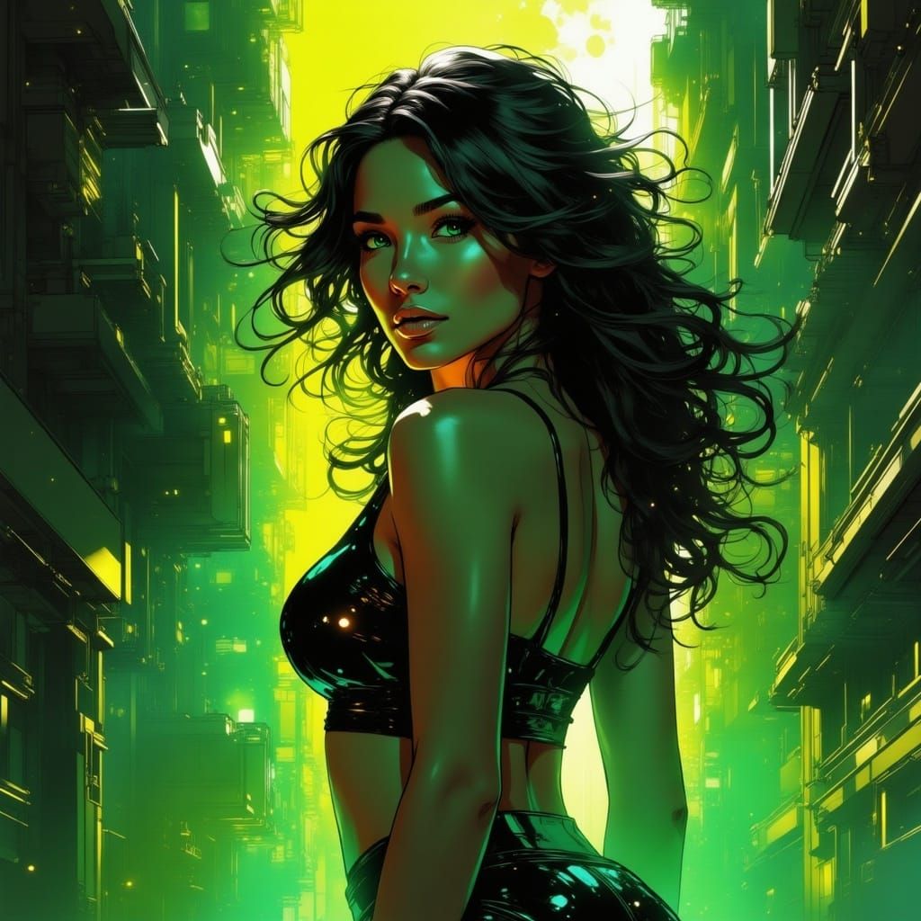 Cyberpunk Goddess in Athletic Chic