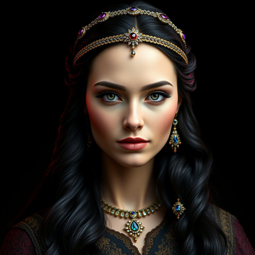 Queen of the Universe Portrait in Art Nouveau Style