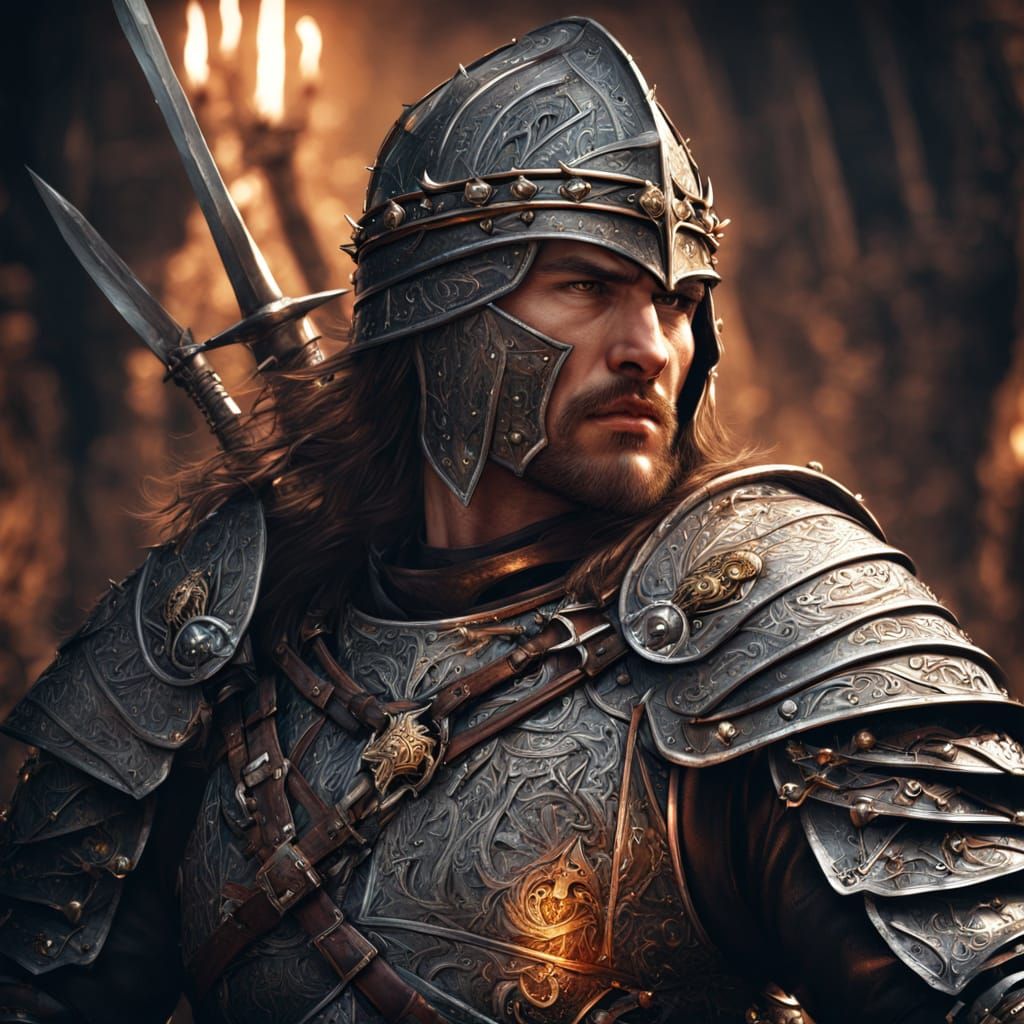 A medieval warrior with steel and thorns Polish ed armour