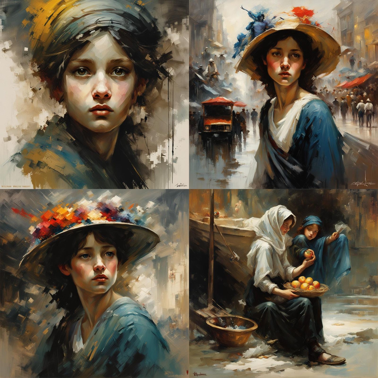 Captivating Collage of Feminine Beauty in Mixed Styles