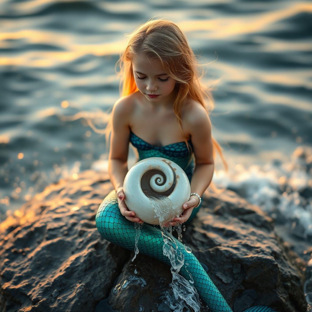 Turquoise Mermaid Surrounded by Oceanic Sensuality