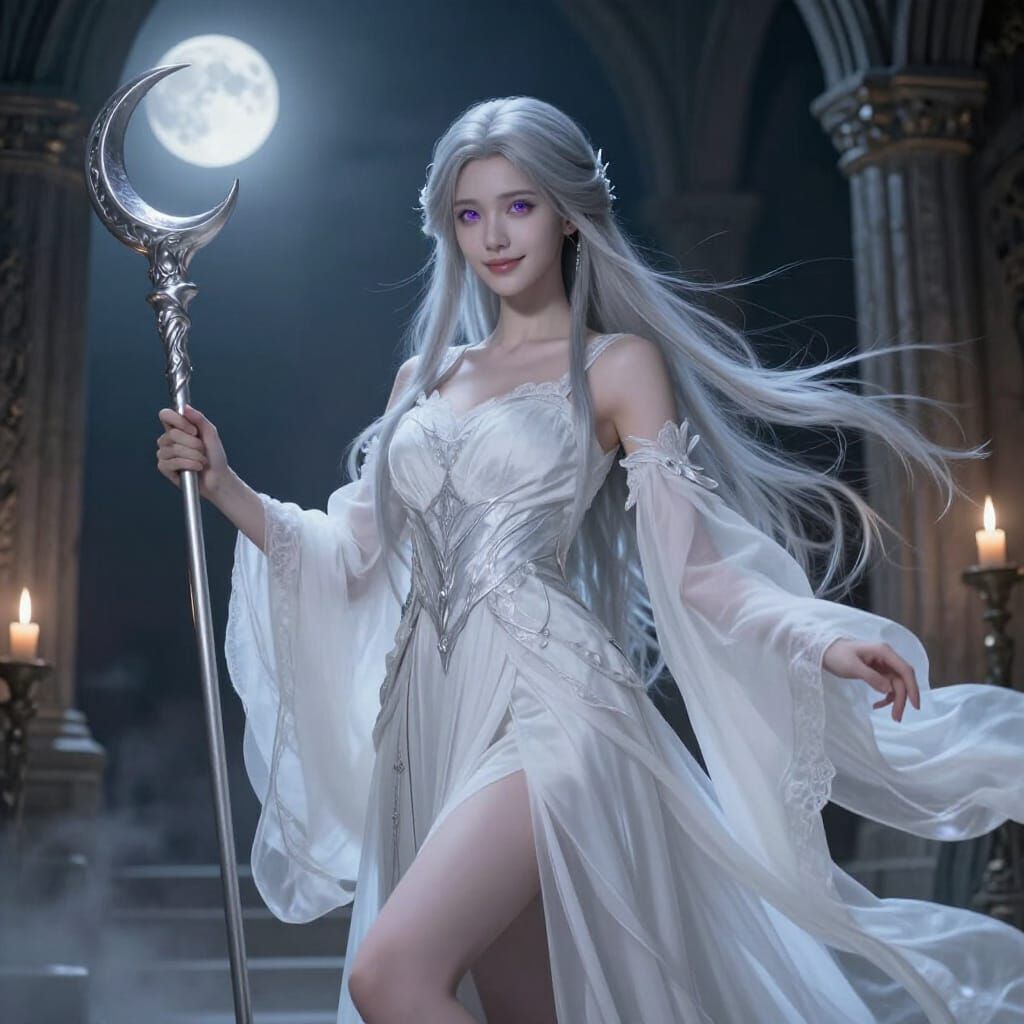 Gothic Moon Priestess in Cinematic Fantasy Portrait
