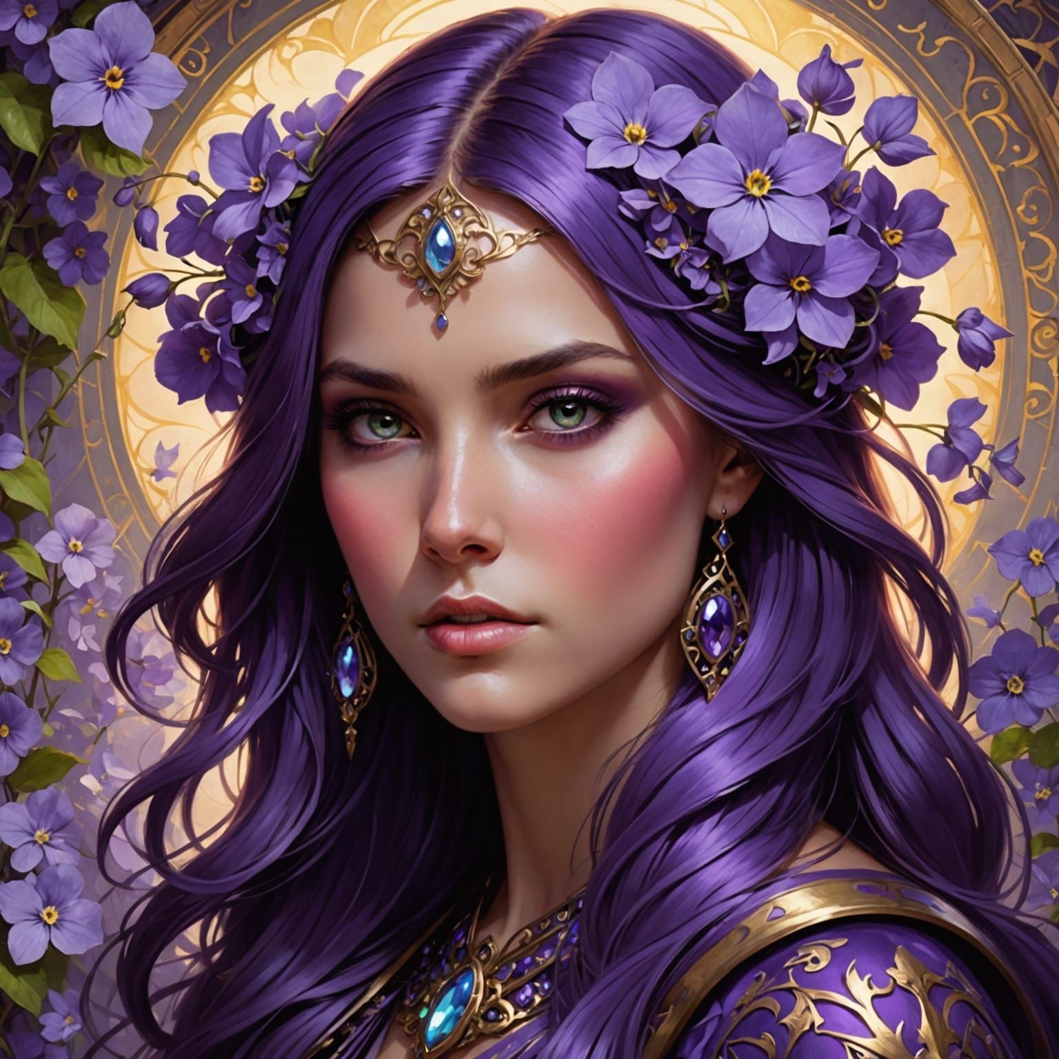 Violet Goddess in Triadic Colors