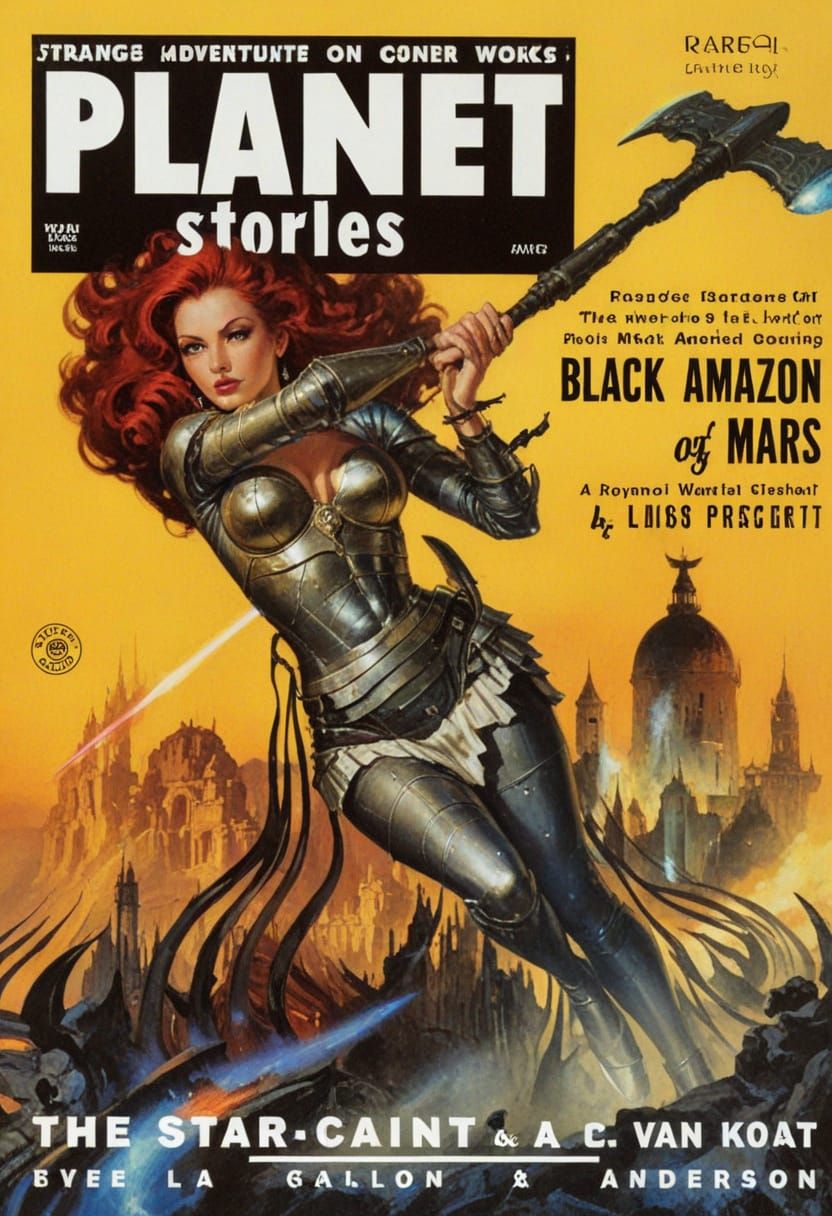 Space Fantasy Warrior in Baroque Oil Painting Style