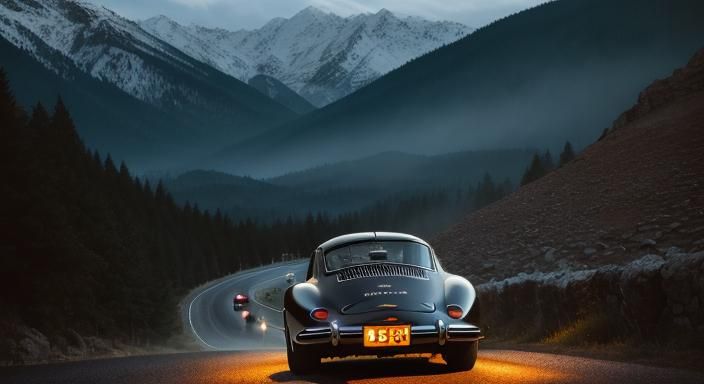 Vintage Porsche 356 Night Drive
