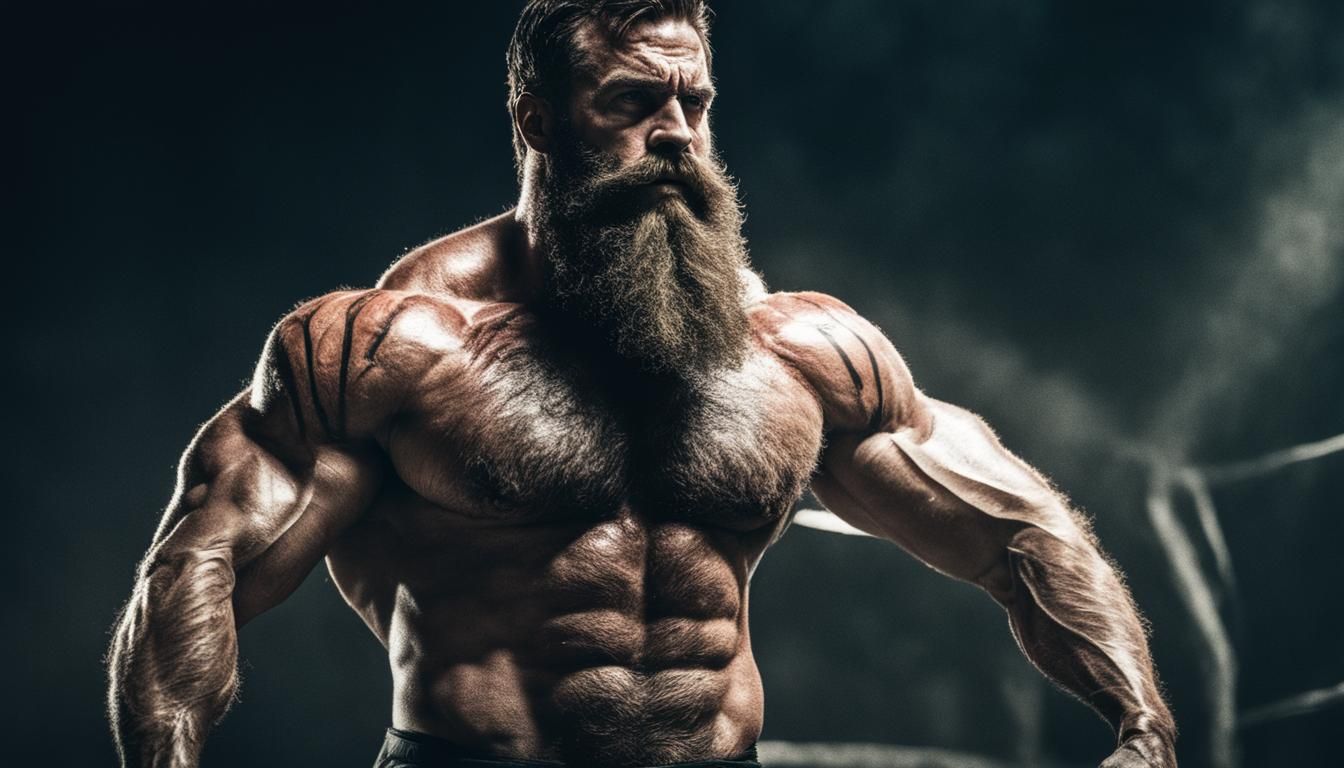 Muscular Angel with Beard in Cinematic Lighting