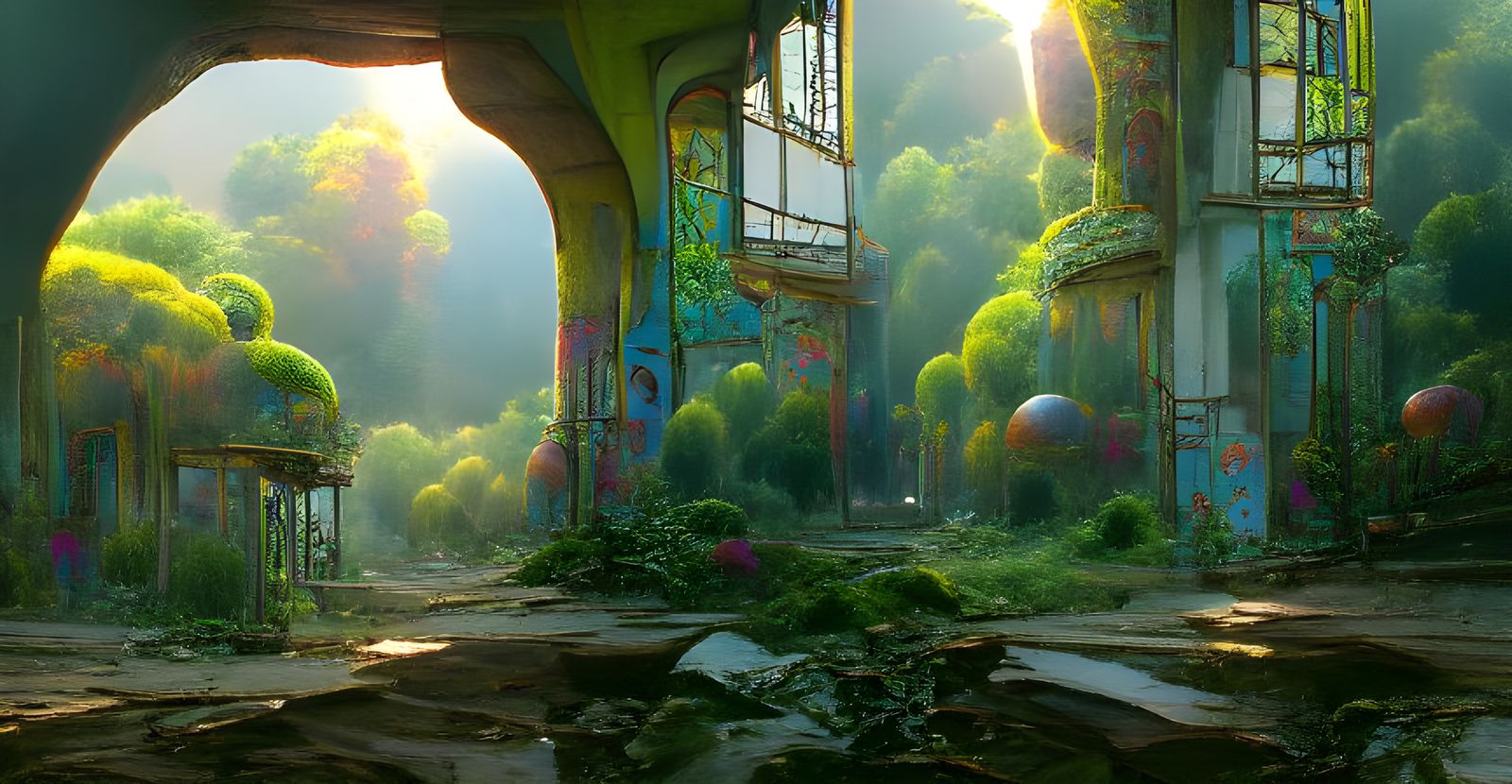 Nature Reclaims Abandoned Sci-Fi City in Art Nouveau