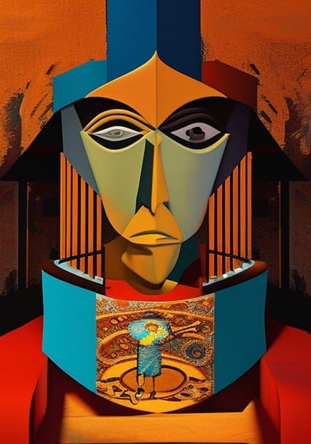 Abstract Art Fusion: Surreal Digital Oil Painting