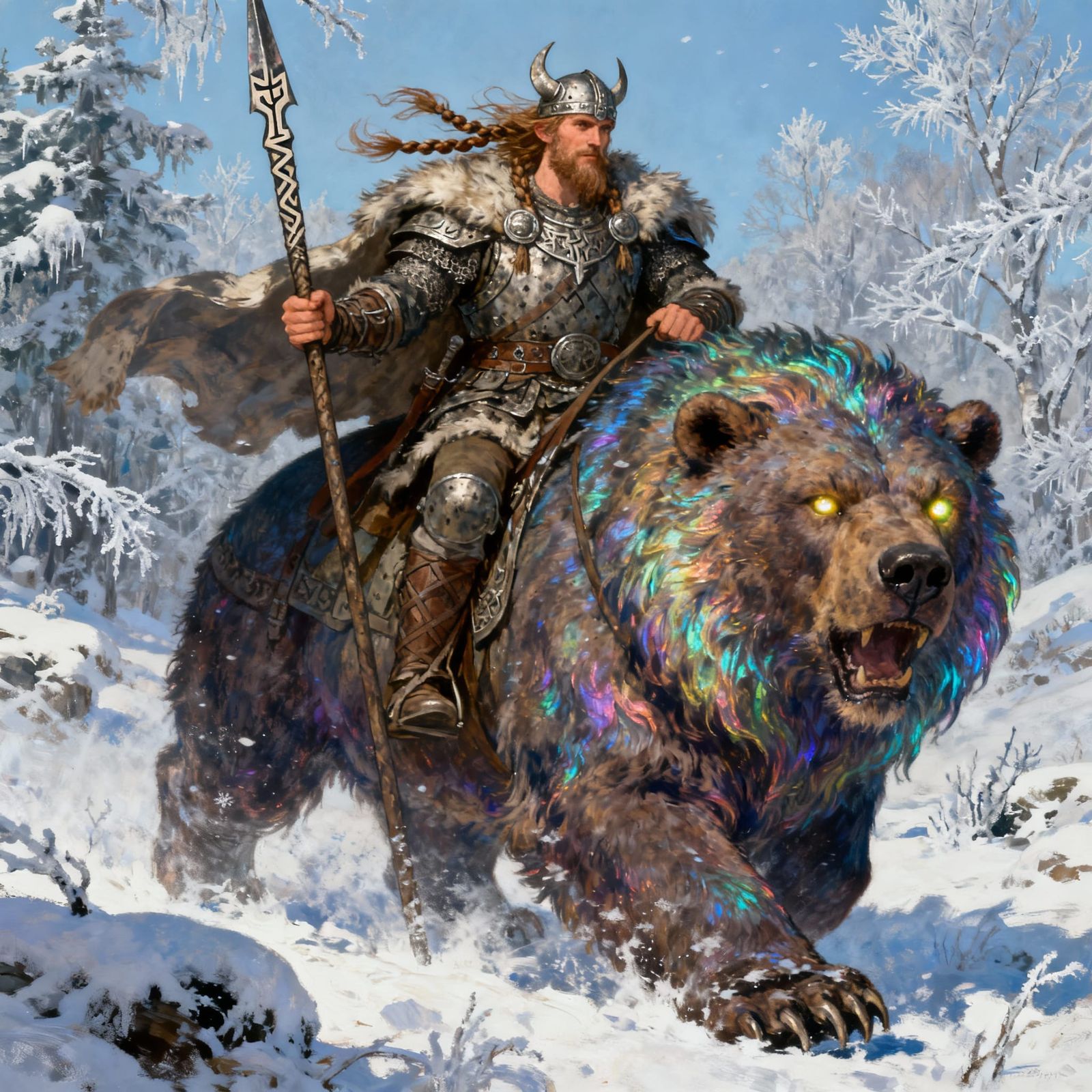 Viking warrior on a beast