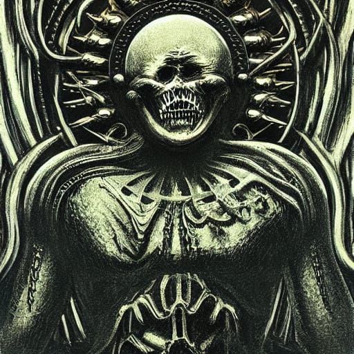 Bizarre Tarot Card in Dark Surrealist Style