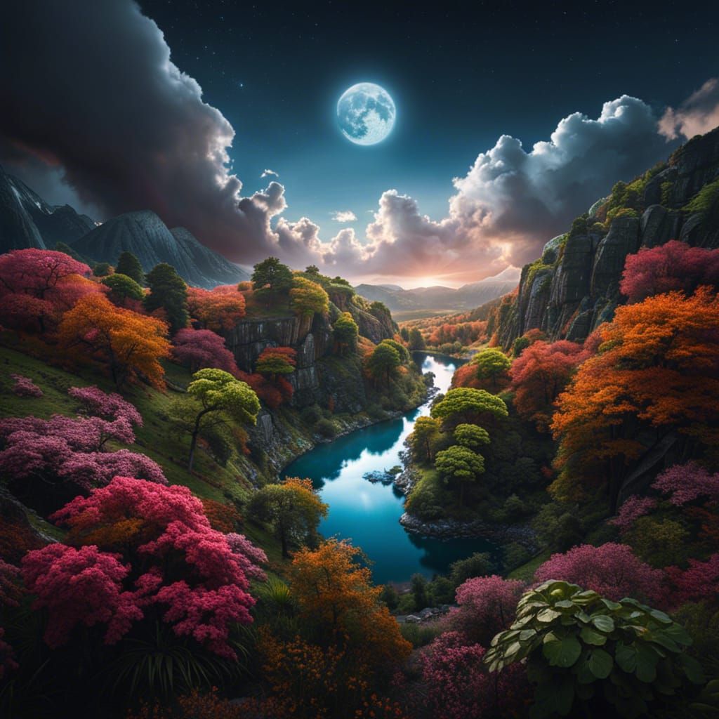 Epic Cat-Shaped Cloud Formation in Digital Painting