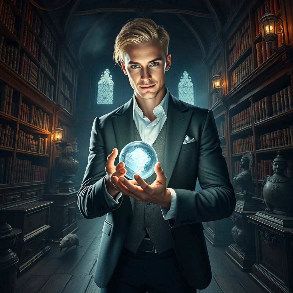 Chiseled Gentleman in Victorian Castle Attic