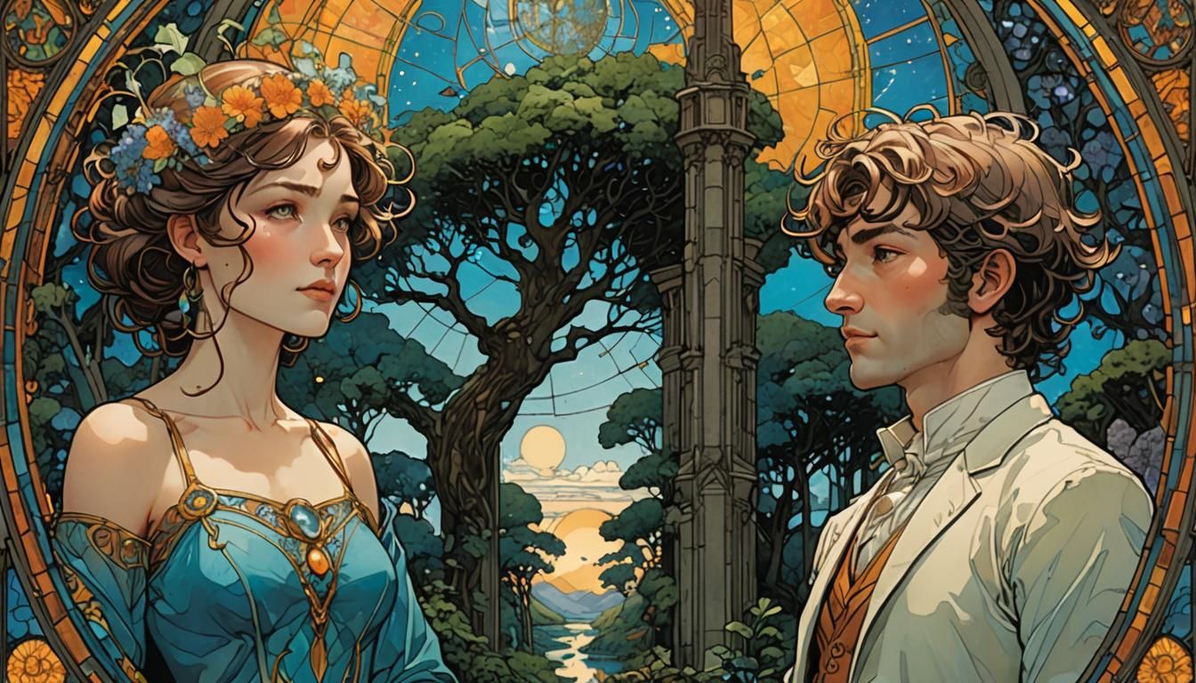 Gynoid Twins Discover Paradise: Hand-Drawn Comic Panels