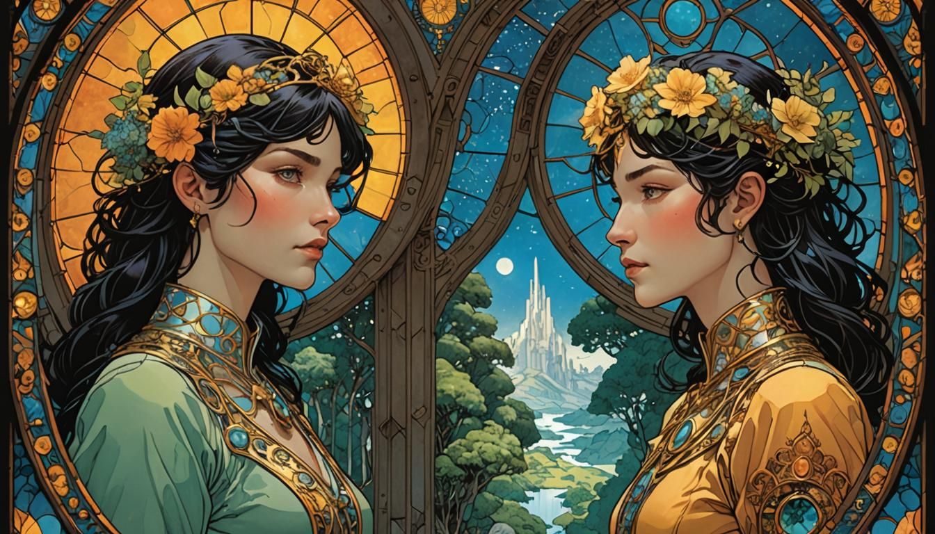 Gynoid Twins Discover Paradise: Comic Book Art