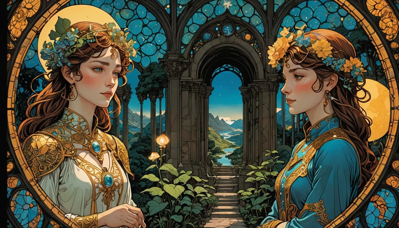 Gynoid Twins Discover Paradise in Comic Art Style