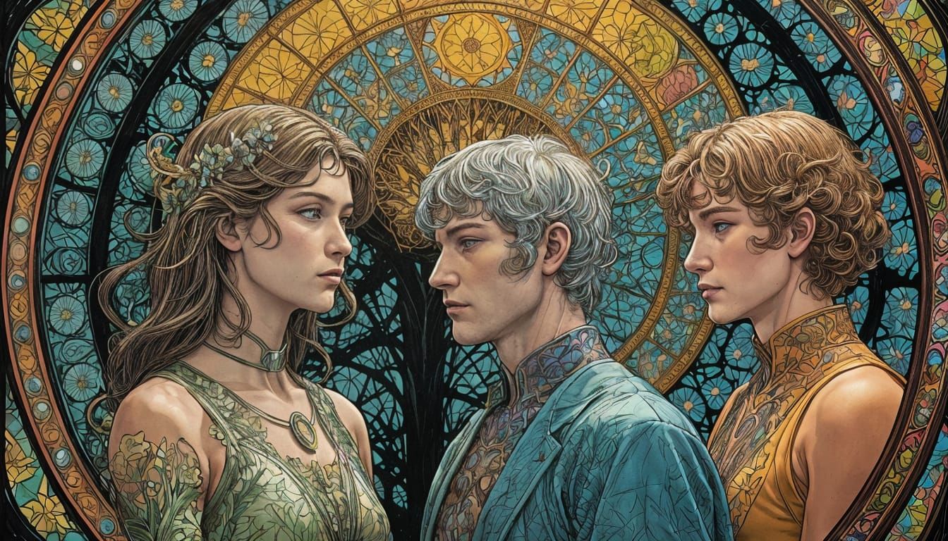 Gynoid Twins Discover Paradise: Comic Book Art