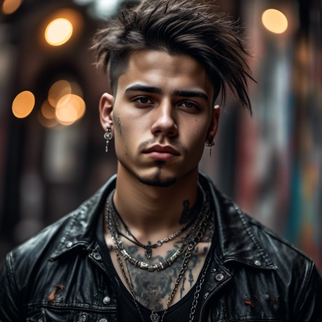 Tattooed hispanic man