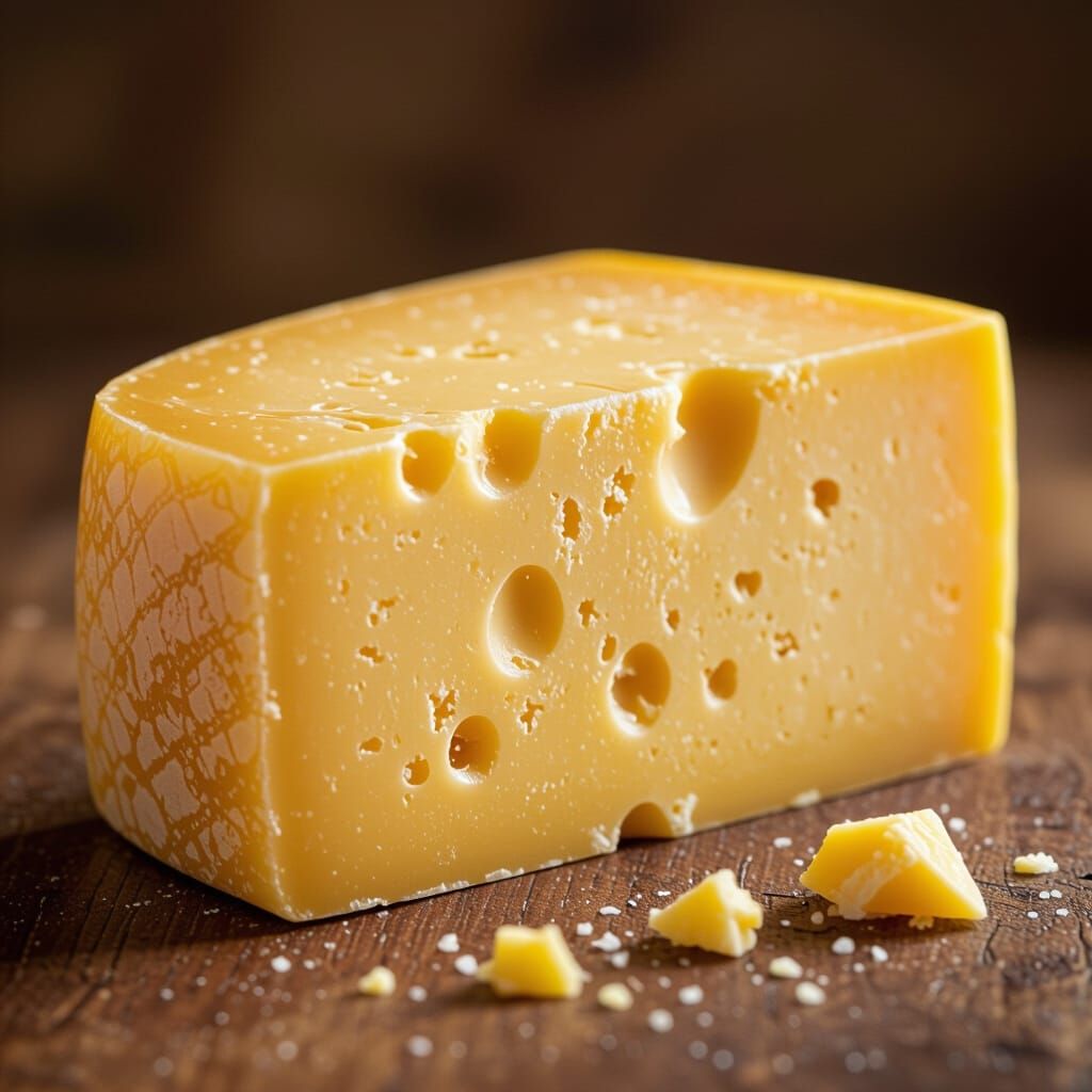 Aged Cheddar Cheese Macro Shot