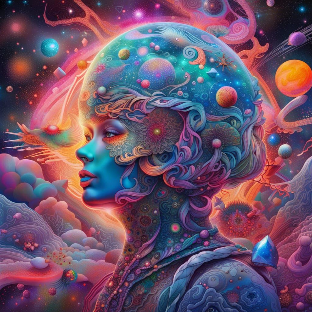 Cosmic Maximalism: Holographic Astral Illustration