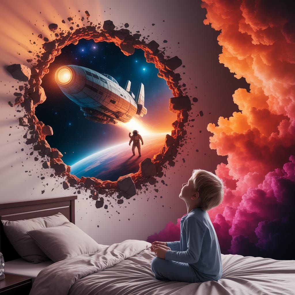 Boy Sees Cosmic Portal Open in Bedroom