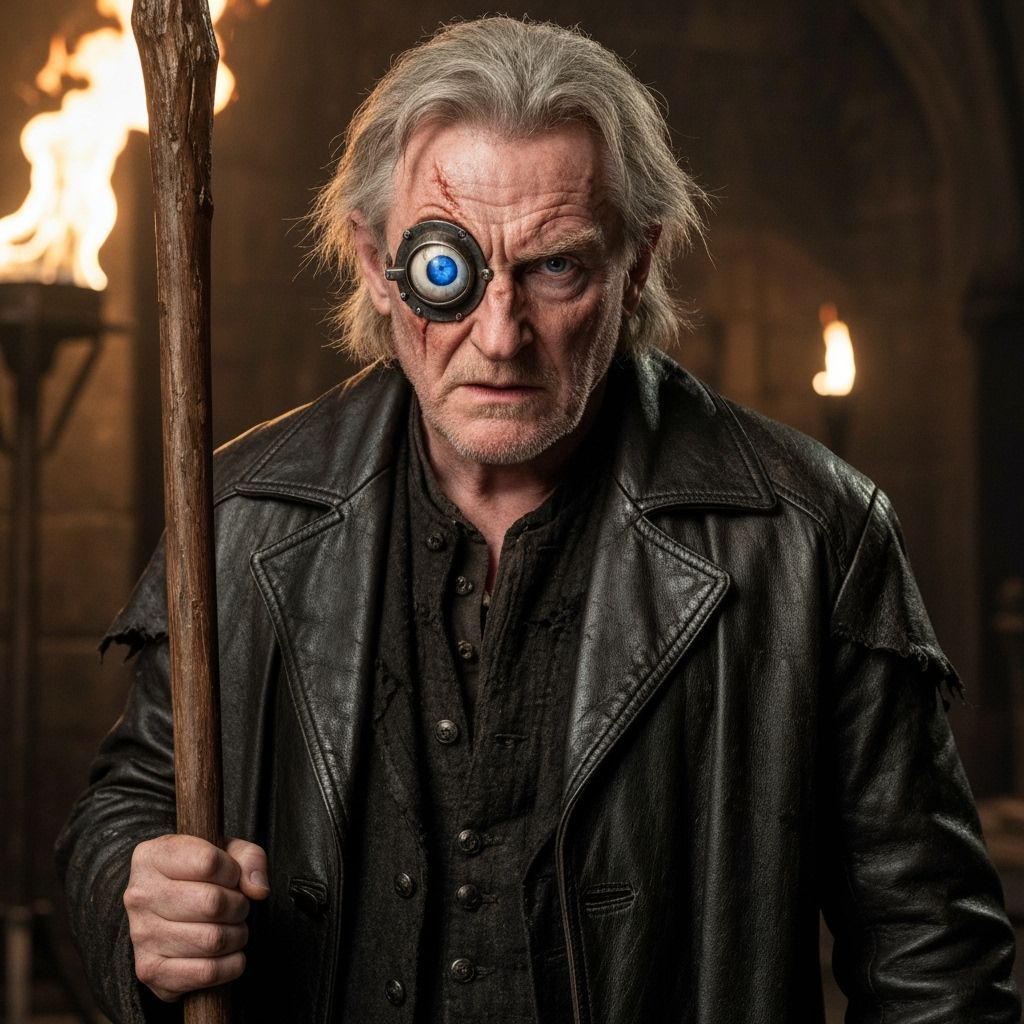 Battle-Worn Wizard with Magical Eye in Torchlight