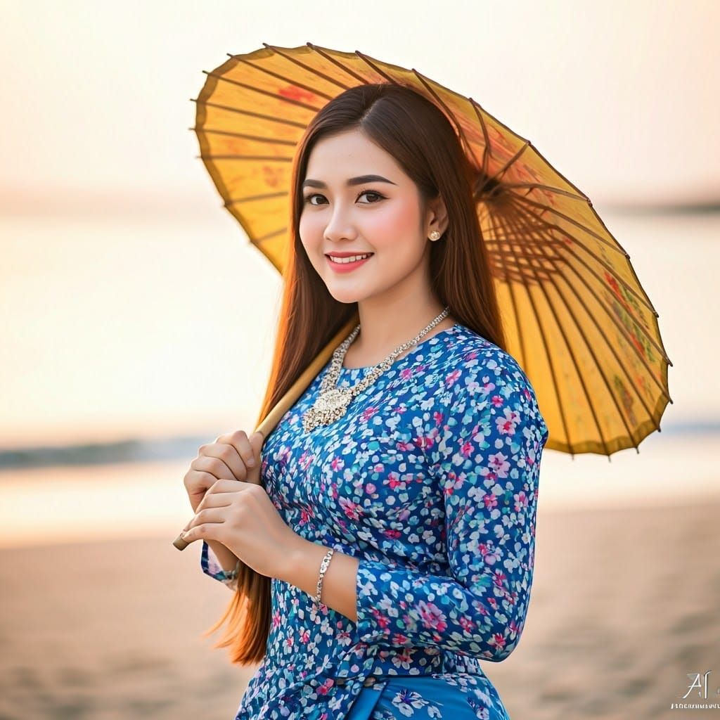 Exotic Burmese Beauty in Tropical Paradise