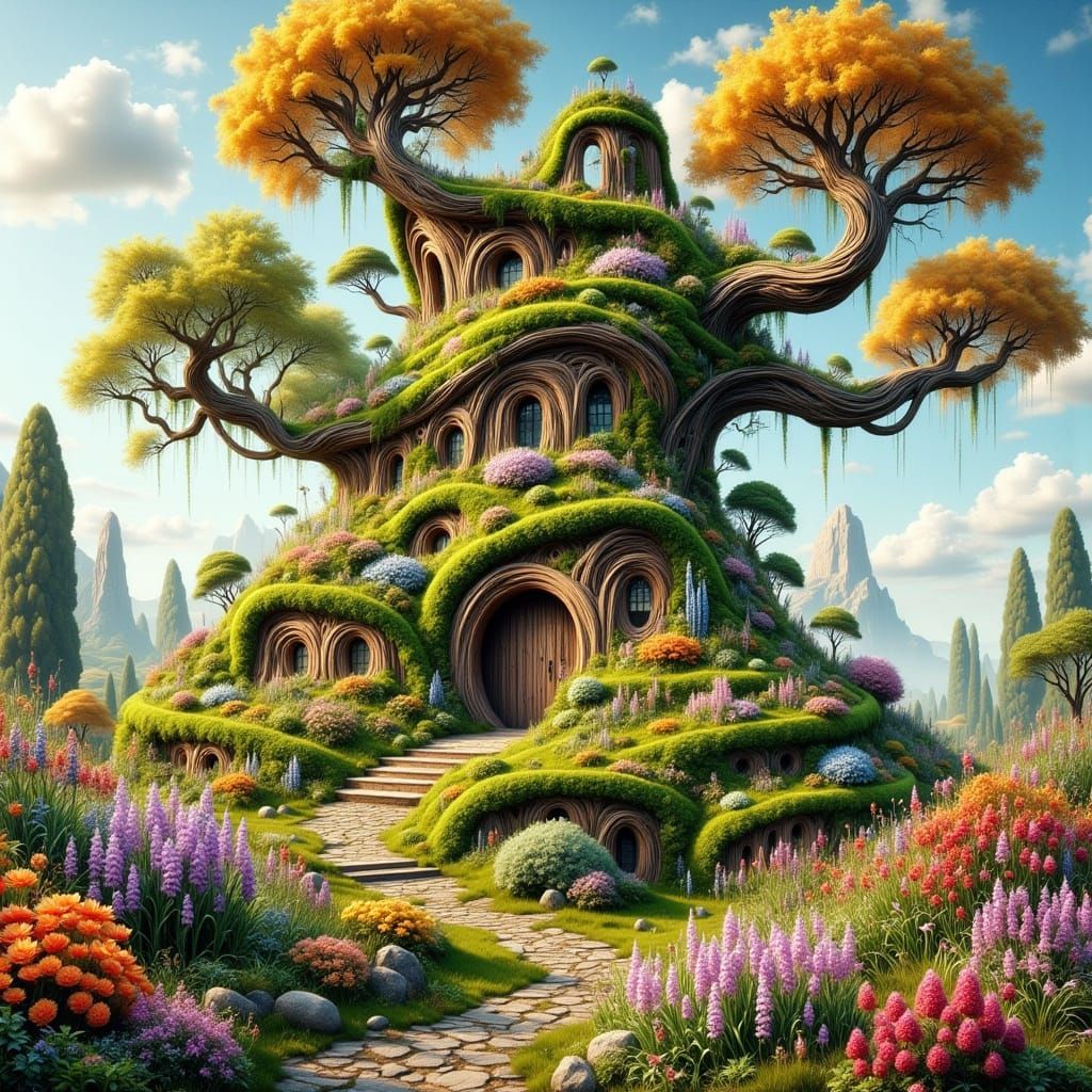 Enchanted Boot House on Lush Hillside