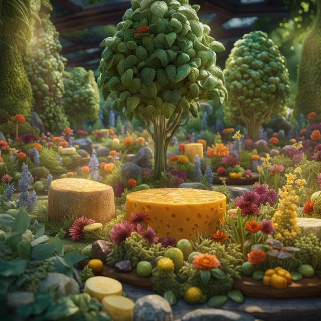 Cheese Botanical Garden in Hypermaximalist Style