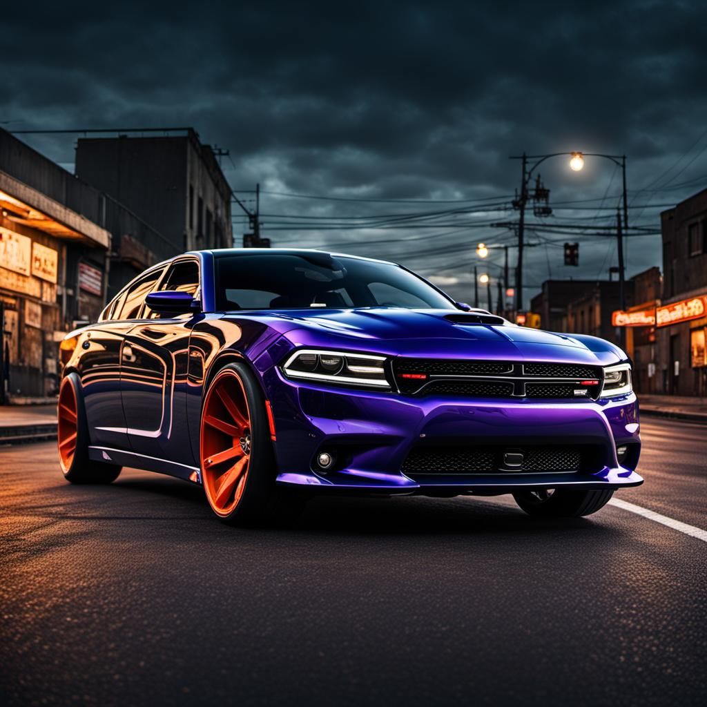 Hyper-Detailed Dodge Charger Street Photography