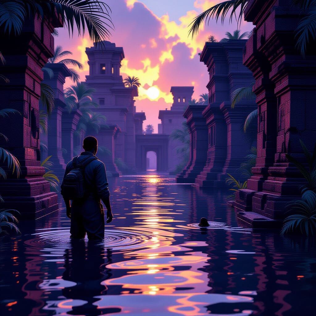 1930s Archaeologist Explores Sunken African City