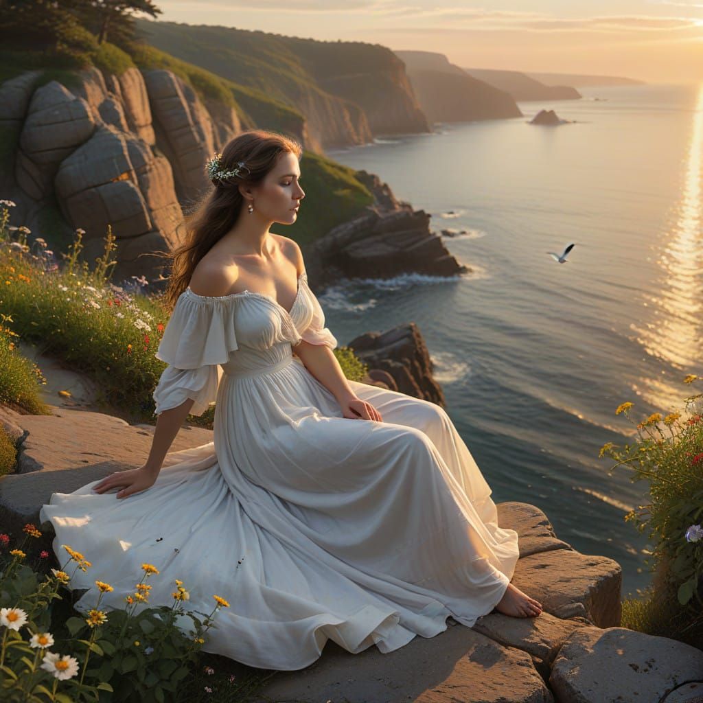 Ethereal Sunset on the Rocky Coast