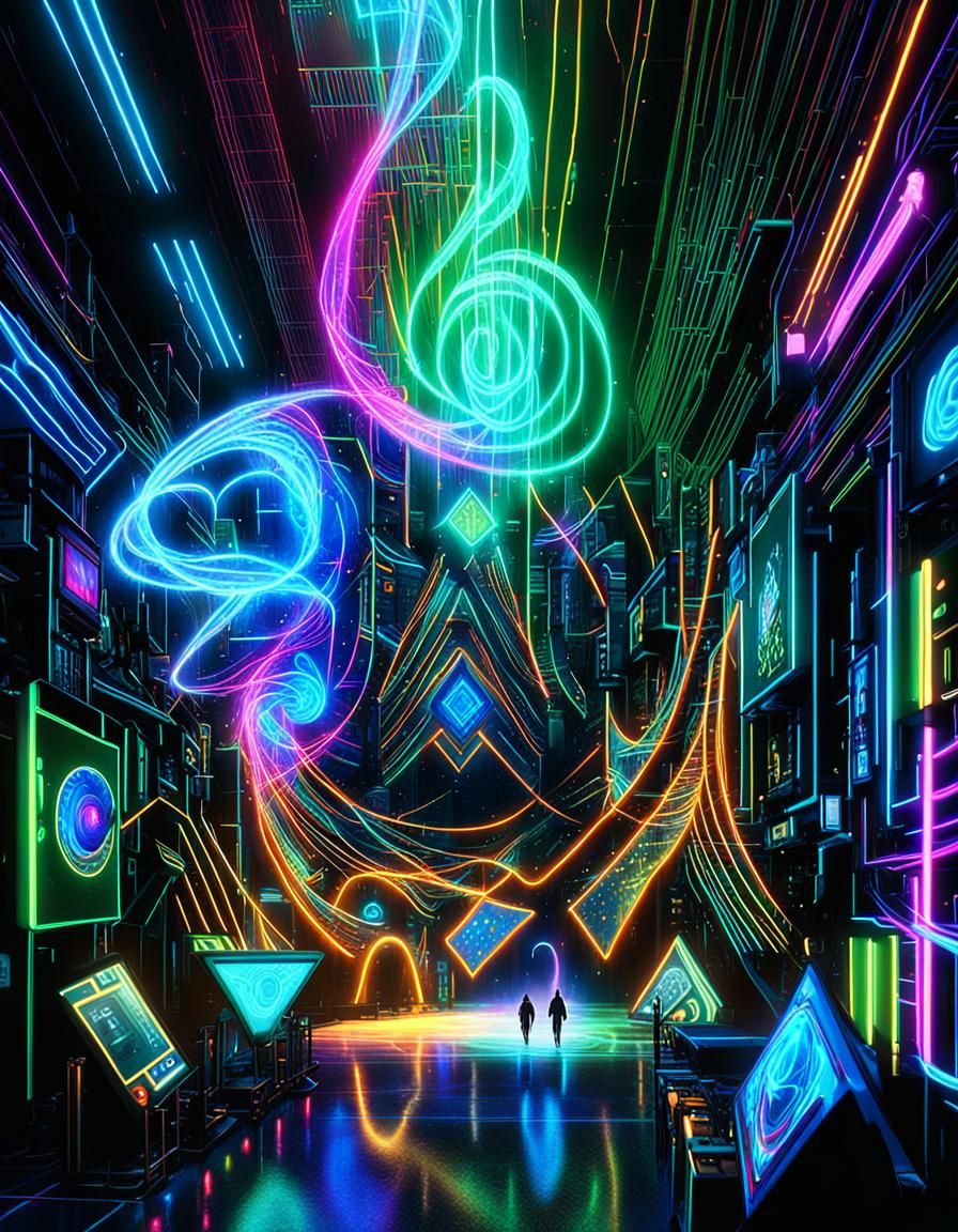 Cyberpunk Minds Connected by Radiant Energy