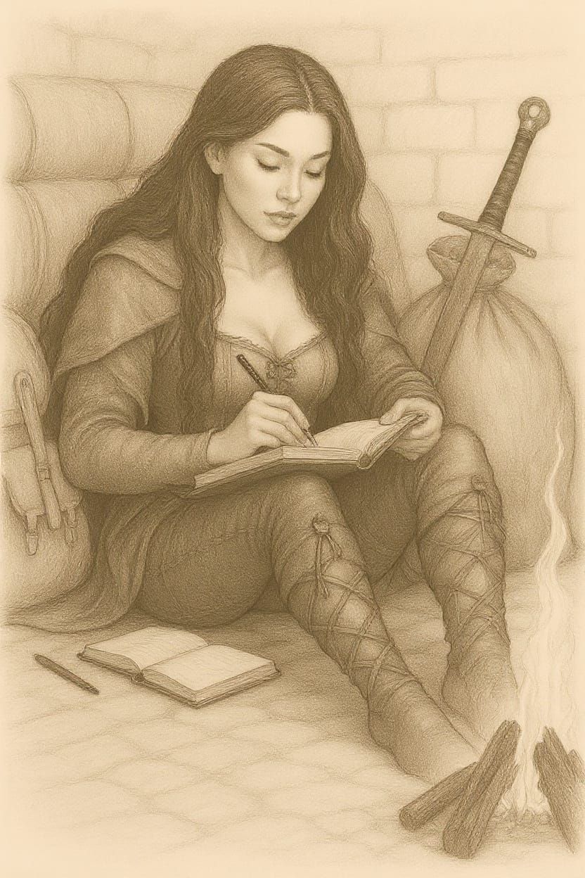 D&D Adventurer Journaling: Pencil Sketch Art