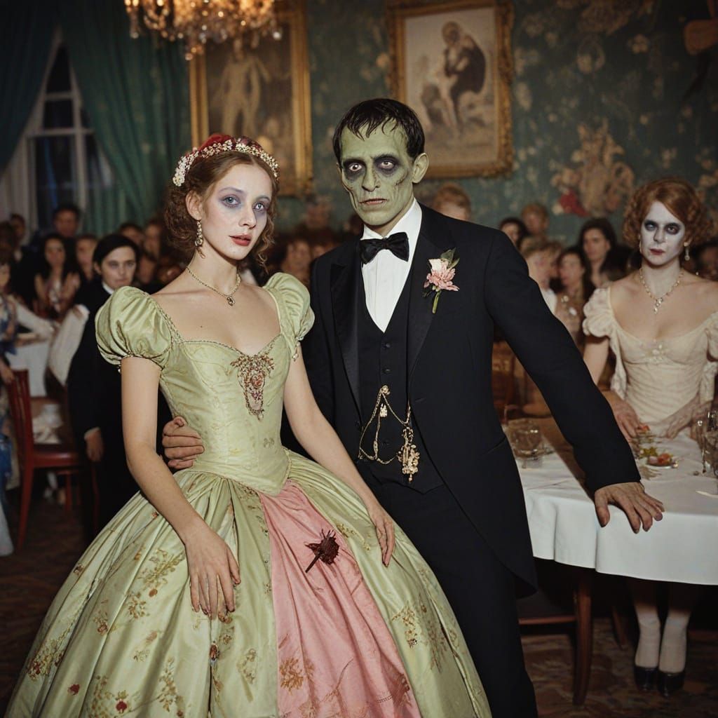 Zombie Prom Night in Art Nouveau Style