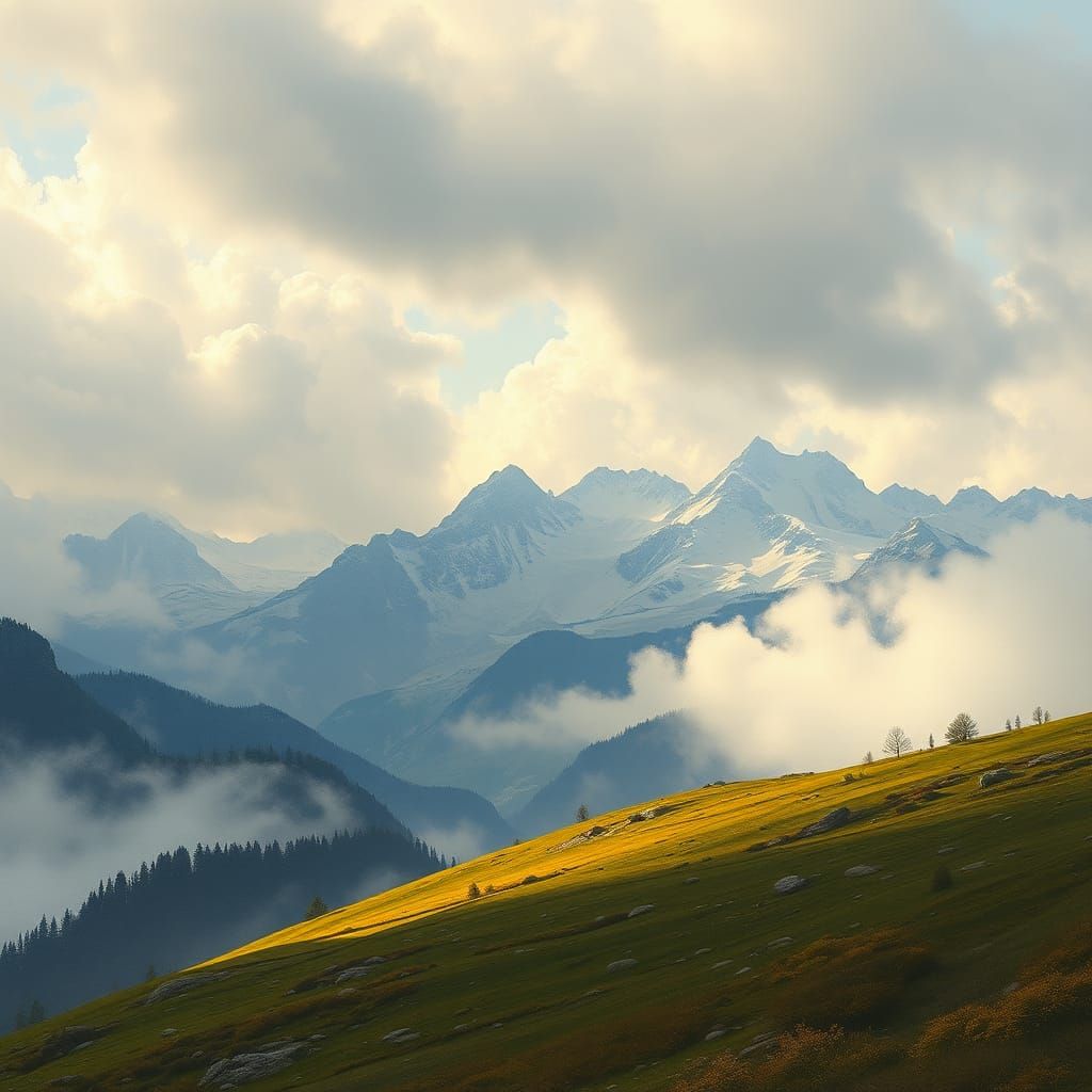 Alpetti Italy Landscape in Wyeth Style