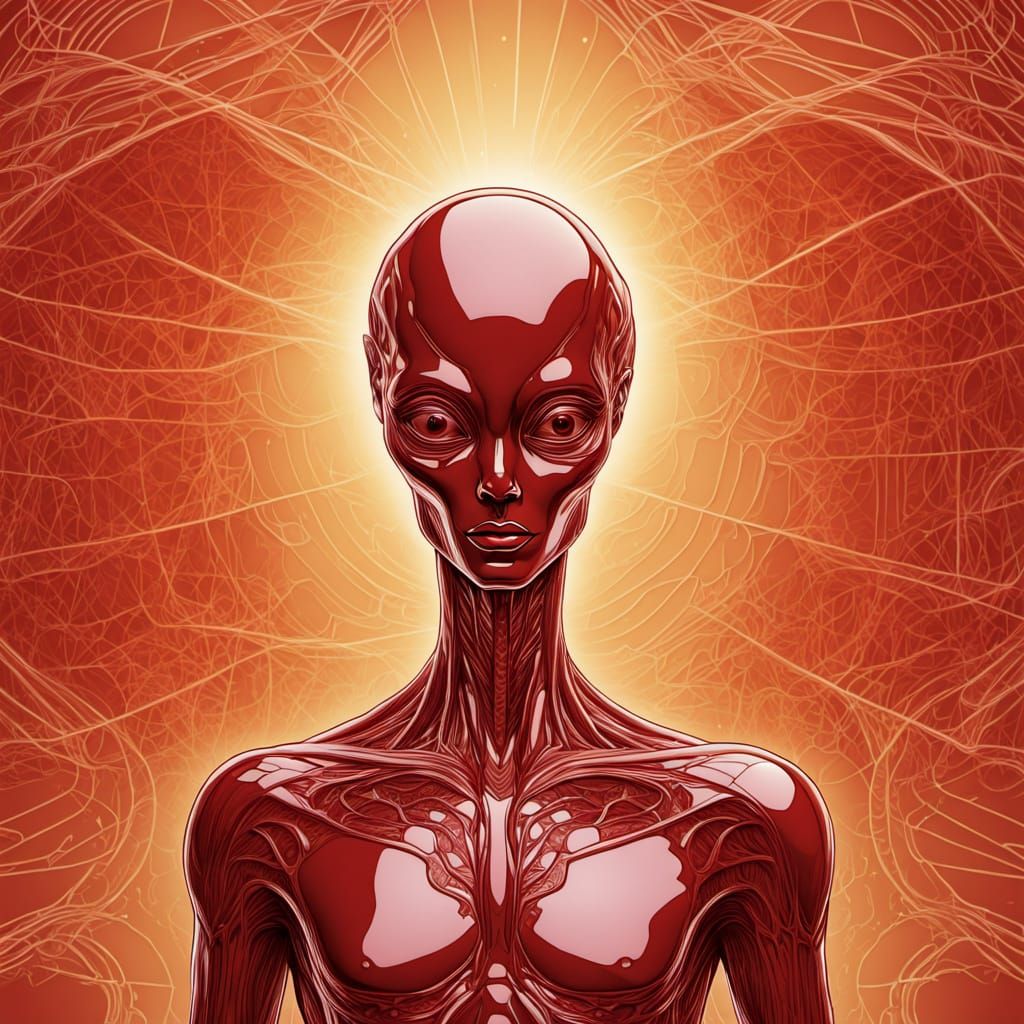 Alien in Oscillating Landscape: Visionary Digital Art