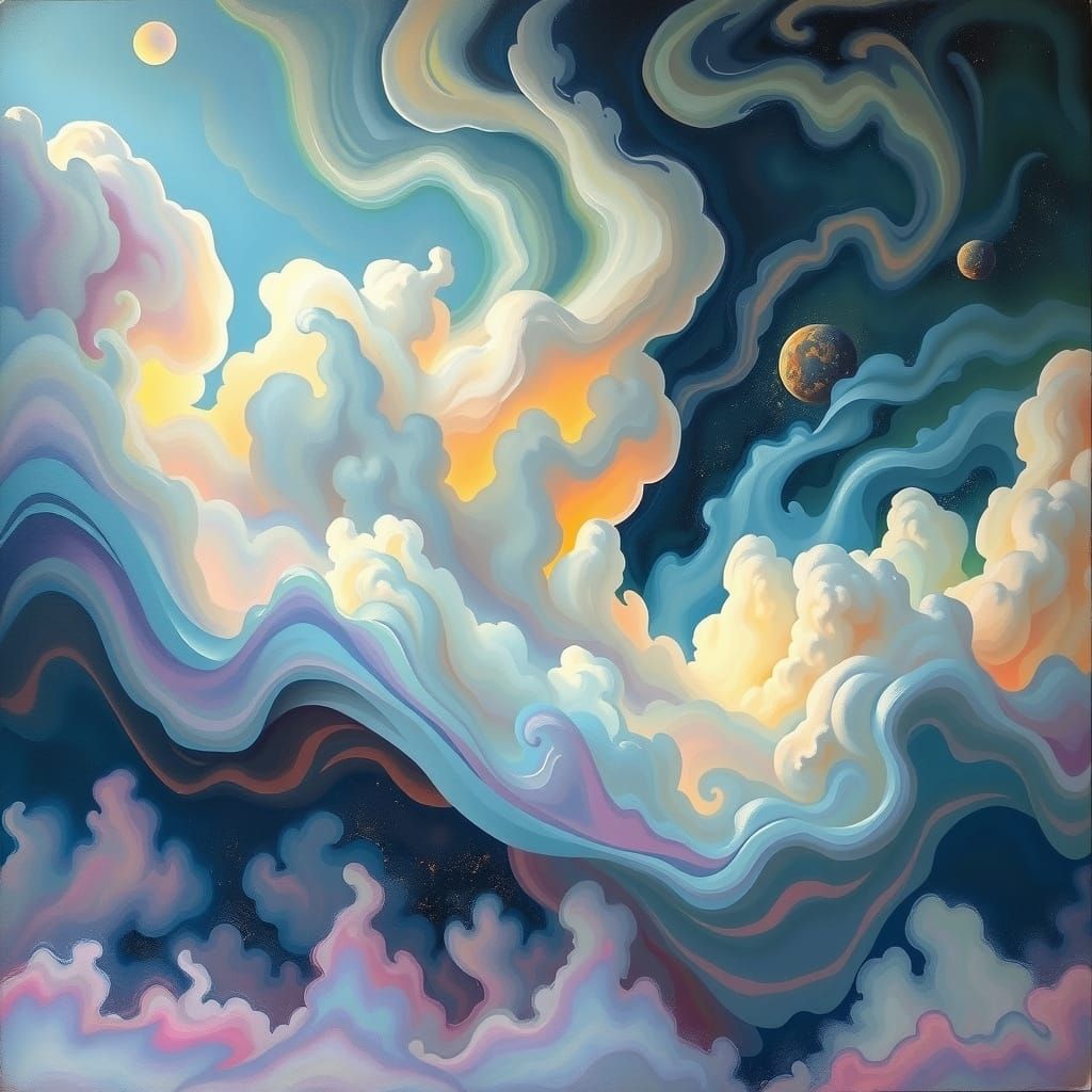 Dreamlike Cloudscape with Vibrant Ethereal Light