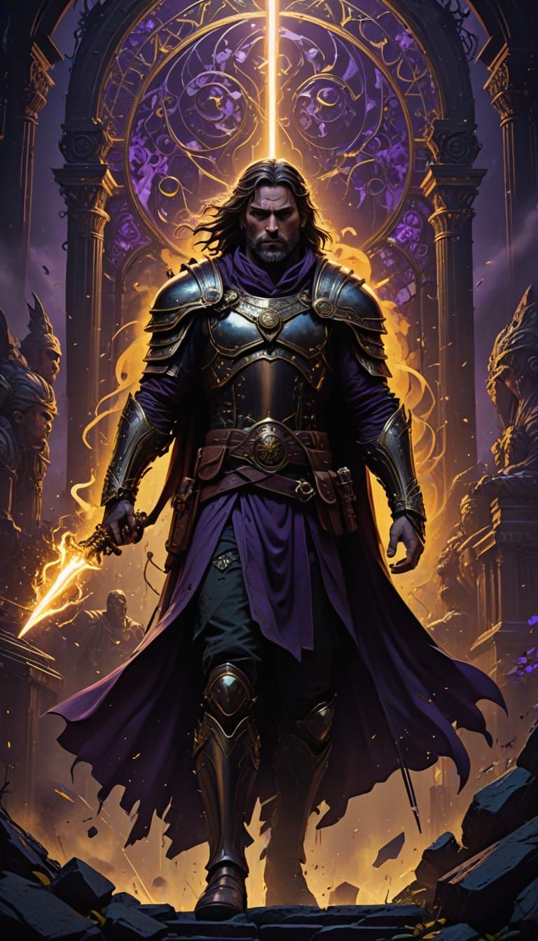 Epic High-Fantasy Movie Poster in Cyberpunk Art Style