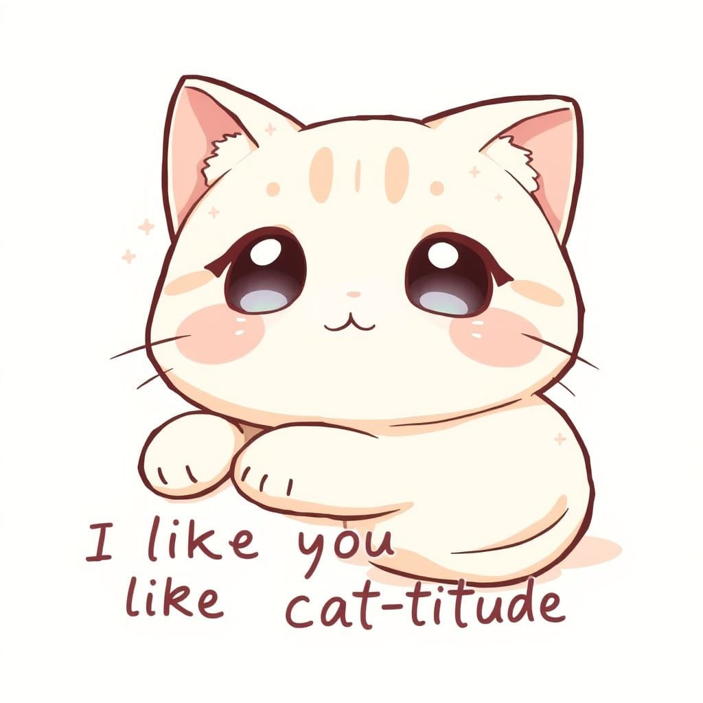 Whimsical Chibi Cat in Pastel Colors