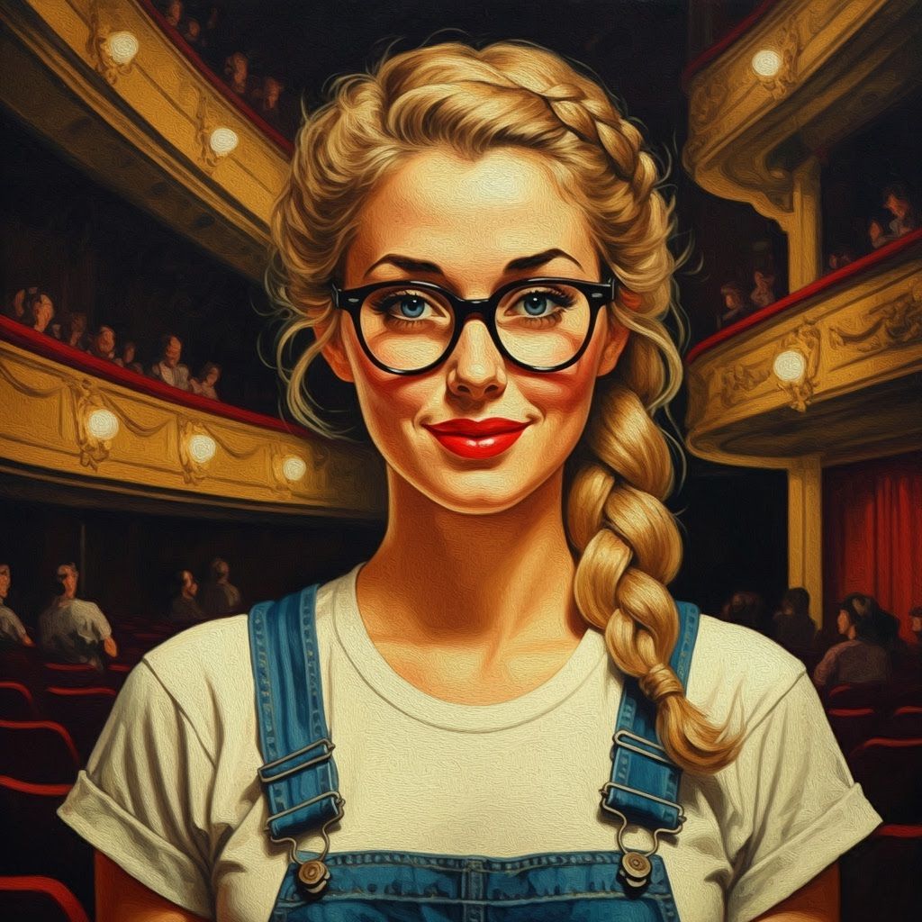 Impressionistic Oil Painting of Woman Backstage