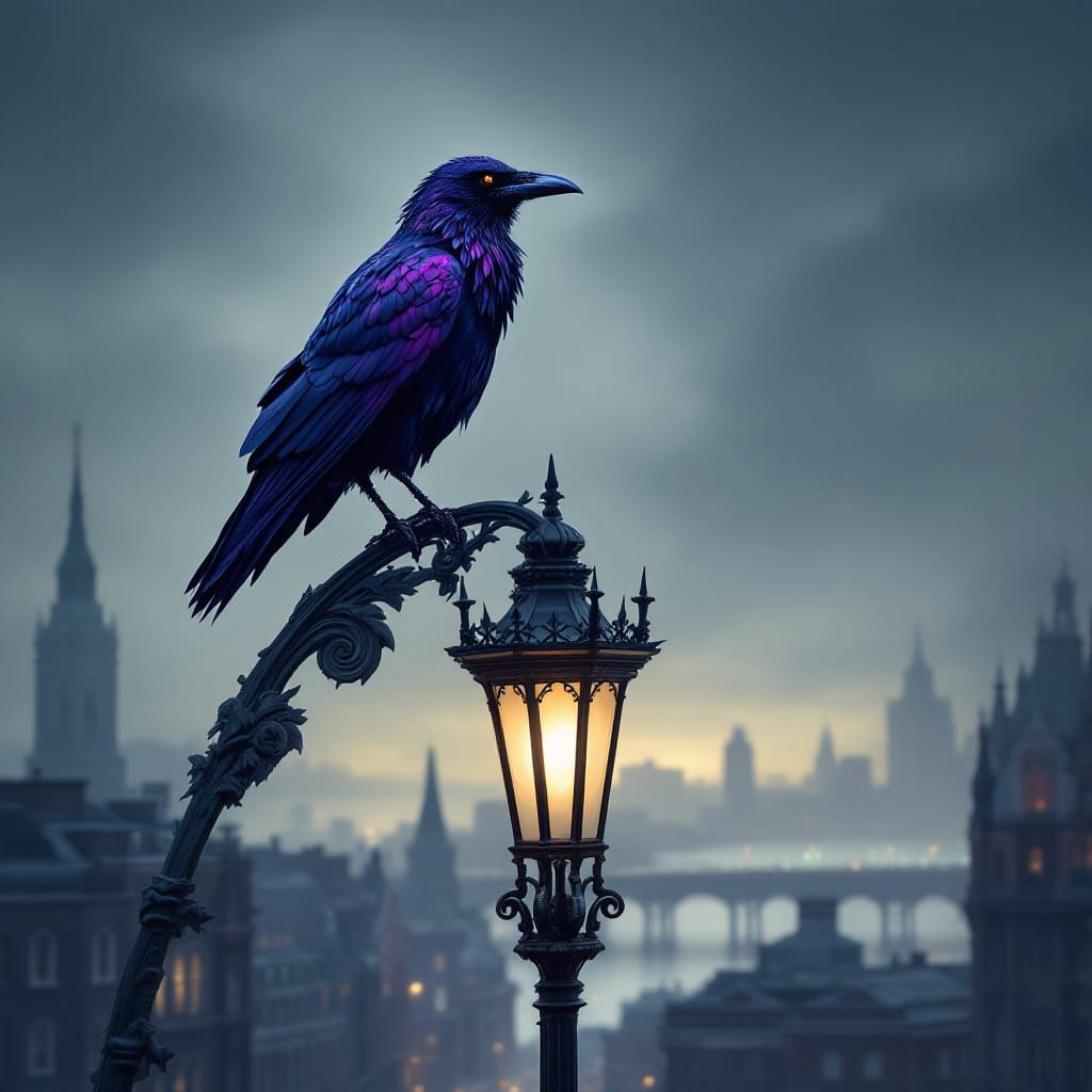 Purple Raven in Baltimore: A Moody Gothic Scene