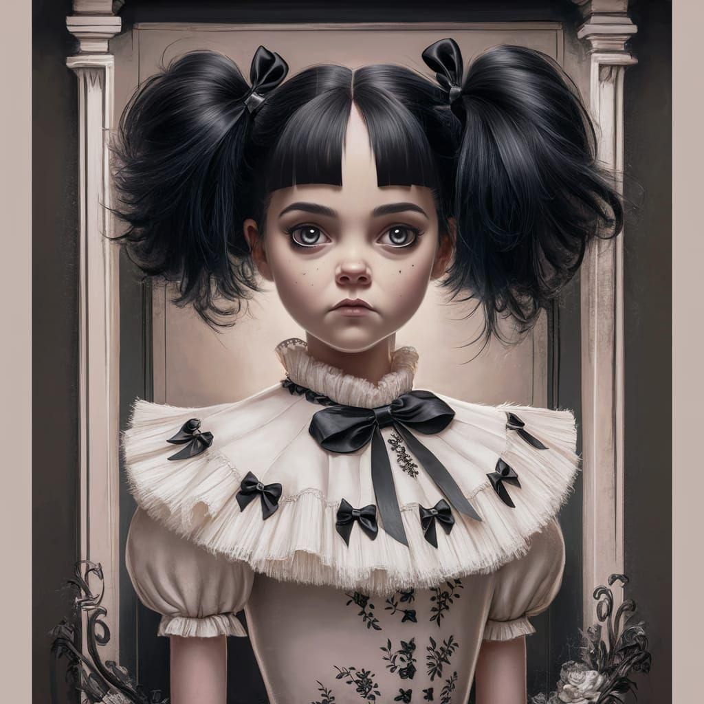 Wednesday Addams Movie Poster: Gothic Whimsical Illustration