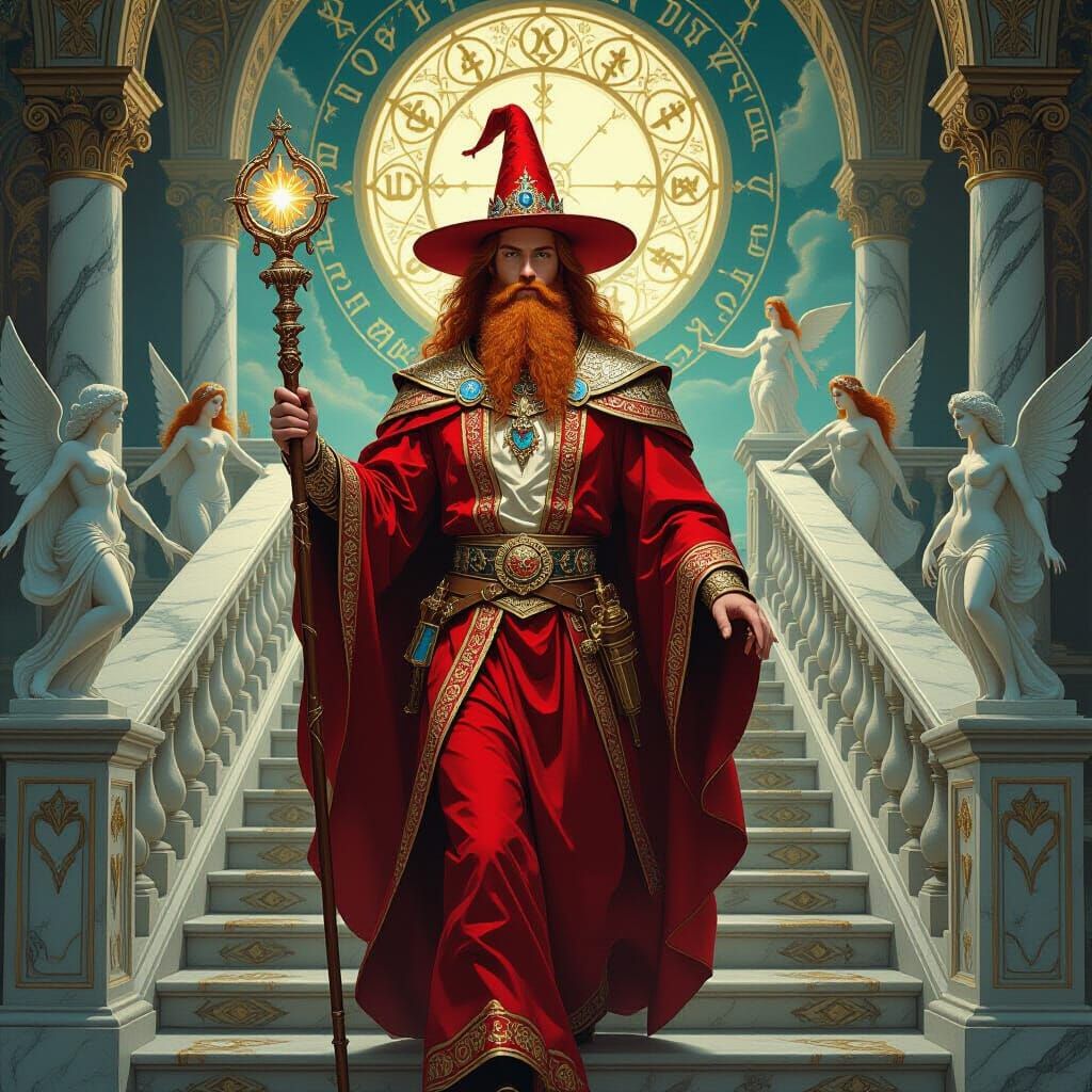 Red-Bearded Prince in Art Nouveau Dreamscape